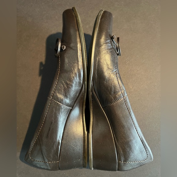 Mephisto Air-Relax Brown Leather Wedge Heels - Picture 4 of 8